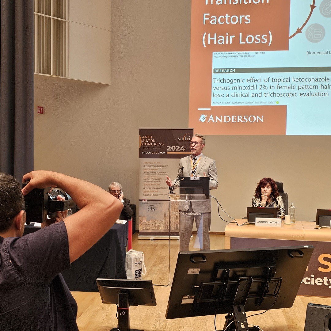 World-renowned Atlanta-based hair transplant surgeon Dr Ken Anderson presents at an international hair restoration symposium in Italy